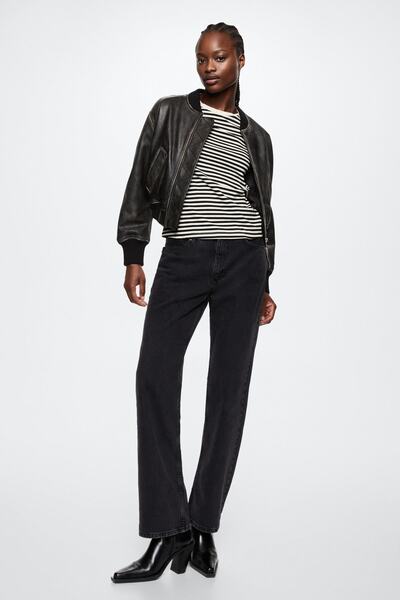 MANGO Μαύρο Γυναικείο T-Shirt 37025966