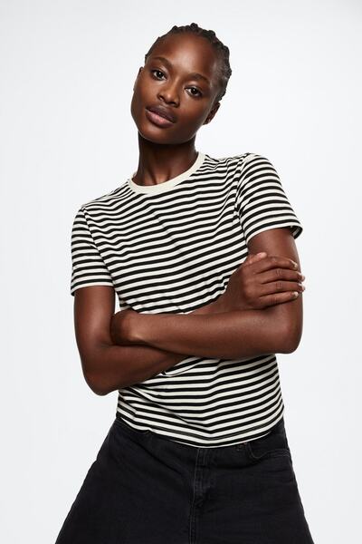 MANGO Μαύρο Γυναικείο T-Shirt 37025966