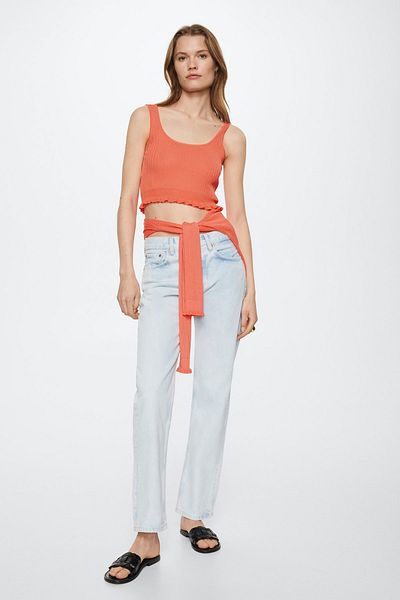 MANGO Rote Damenbluse 37000456