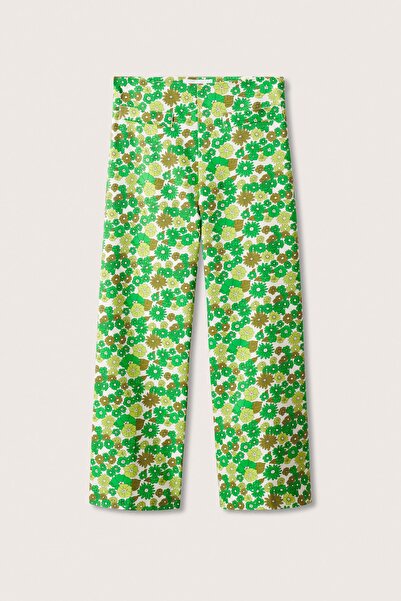 MANGO Woman Zelené dámské kalhoty 27997112