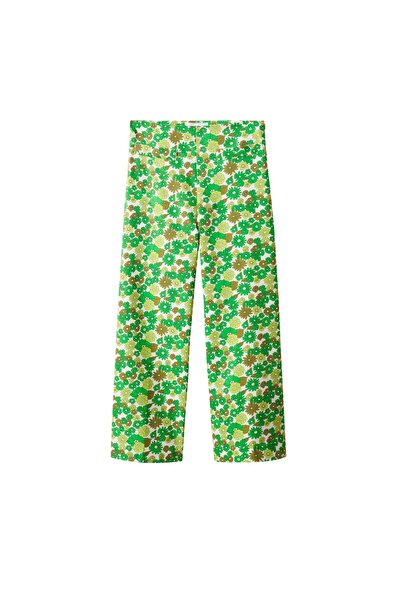 MANGO Woman Zelené dámské kalhoty 27997112