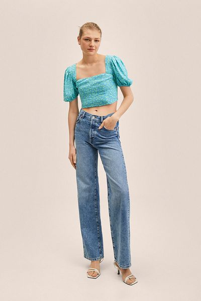 MANGO Woman Modrá dámská halenka 27098631
