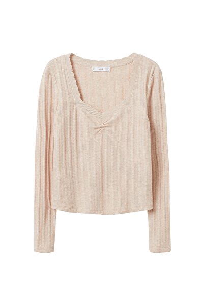 MANGO Woman Γυμνό Γυναικείο T-Shirt 27001299