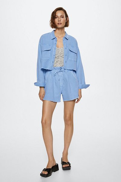 MANGO Blaue Damen-Shorts und Bermuda 37051282