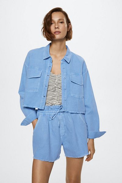 MANGO Blaue Damen-Shorts und Bermuda 37051282