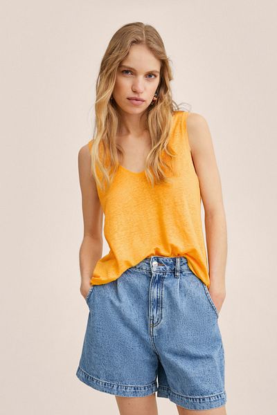 MANGO Gelbe Damenbluse 27057114