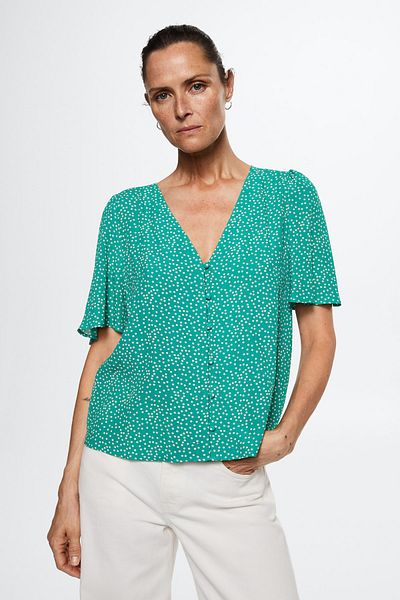 MANGO Woman Πράσινη Γυναικεία Μπλούζα 37092879