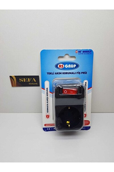 As Bakalit Tekli Akım Korumalı Fiş/priz