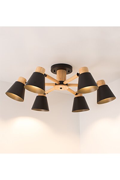 SimaAvize Pretty Ahşap Oynar Başlı Avize