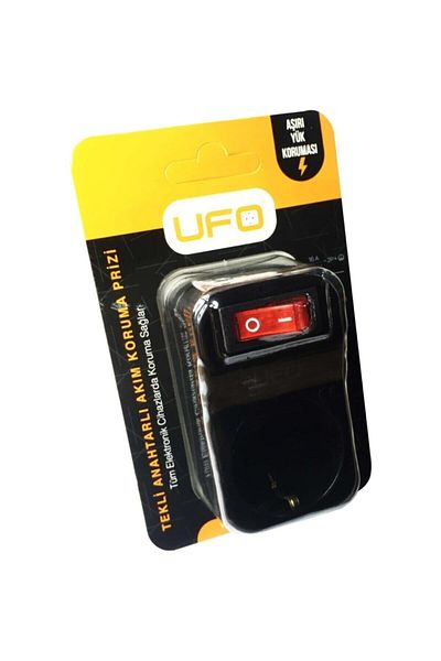 UFO ELECTRIC Surge Protected Socket Ufo Single Switch Black Color 16a 250v