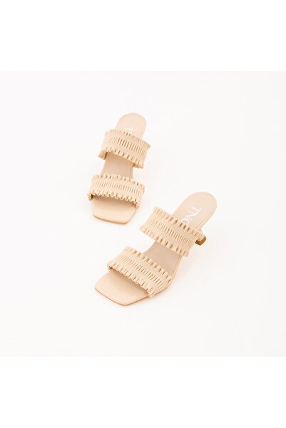 Tamer Tanca Women's Vegan Heeled Slippers 823 3006 Bn Trlk Y22