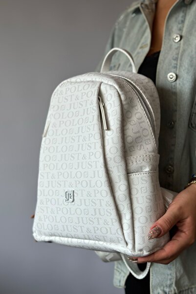 Just Polo White Women's Large Size Backpack - 2042
