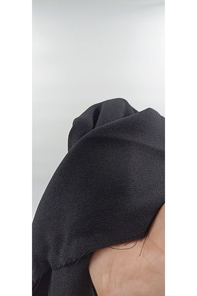 Bursa Kumaş Draped Sandy Black Crepe Fabric