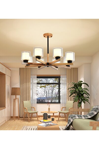 SimaAvize Modern Cottage Ahşap Avize