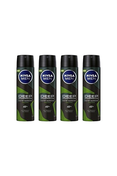 NIVEA Men Deodorant Deep Dimension Amazonia 150 ML - 4'lü Paketi
