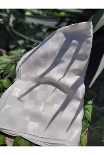 FRESCO SCARFS Women's Hijab Silky Cotton Jacquard Shiny Checkerboard Pattern Shawl*ecru