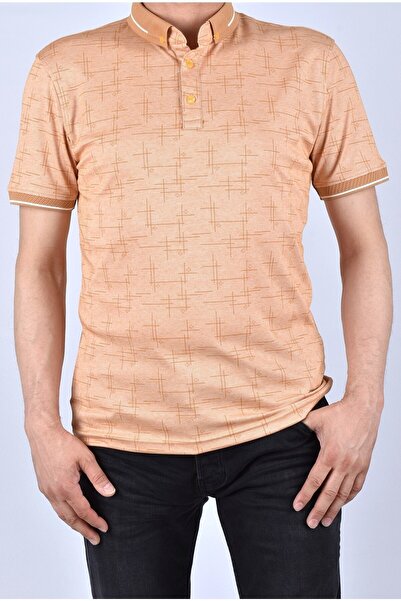Raymons KML-4130 50/1 MERCERIZED POLO NECK T-SHIRT / MELON-WHITE/L