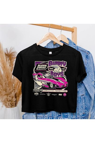 Touz Μπλουζάκι Bunny Boys Car Printed - Zolid Wear Black Crop T-shirt