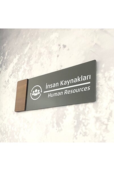 Dekokonsept Wooden Serisi (İNSAN KAYNAKLARI) Ofis Oda Kapı İsimliği Yönlendirme Tabelası
