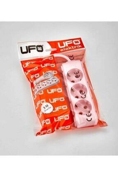 gökceler مقبس مجموعة 3 متر لون وردي ثلاثي كابل مؤرض UFO