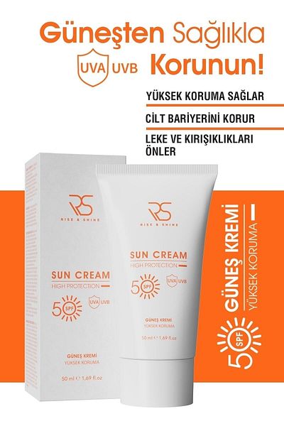 Rise & Shine Protective Sunscreen with Vitamin E - UVA and UVB, SPF 50+ 50 ml