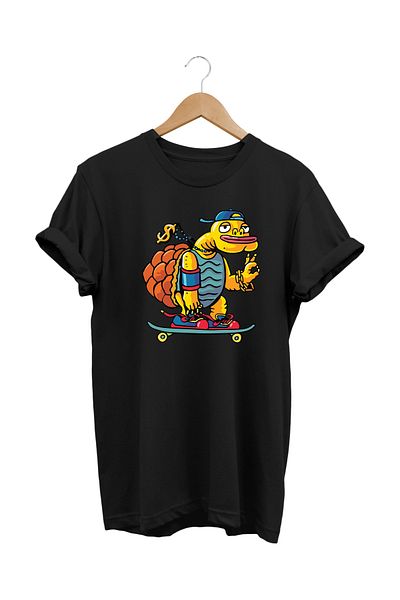 WİDİ Charismatic Skater Turtle - Tricou cu imprimeu Charismatic Skater Turtle