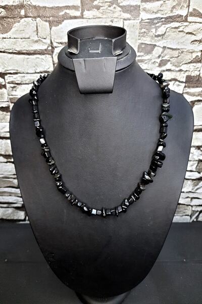 Kusakli Obsidyen Doğaltaş Kolye