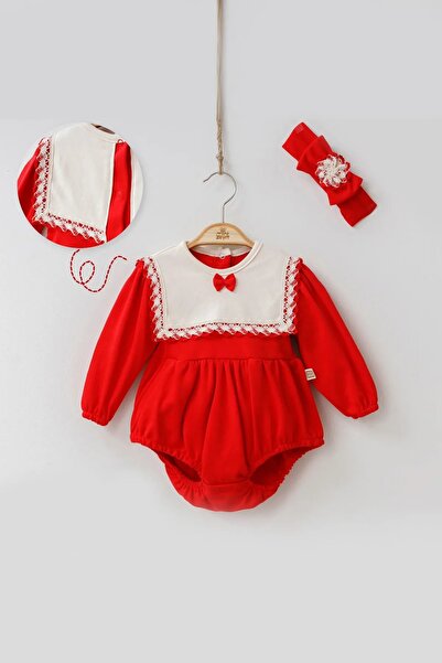 Mono Kids Kız Bebek Bandanalı Alttan Çıtçıtlı Romper