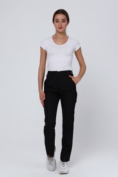 Uniprom Women's Doctor Nurse Chef Served Alpaca Fabric Trousers Black