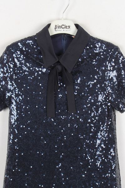 incity Girl's Sequin Navy Blue Dress