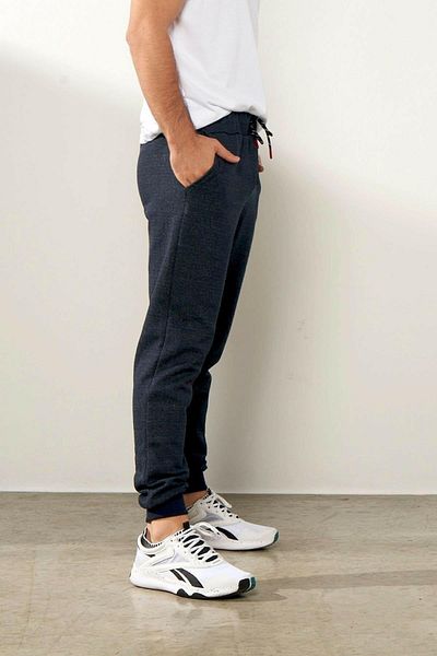 mmetalic Ανδρικό φούτερ Jogger Navy Blue με Fleece Inside Slim Fit Elastic Leg