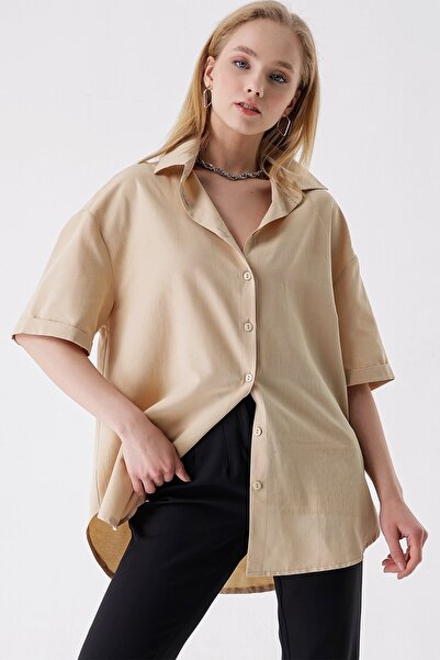 HAKKE Kısa Kollu Oversize GÖMLEK