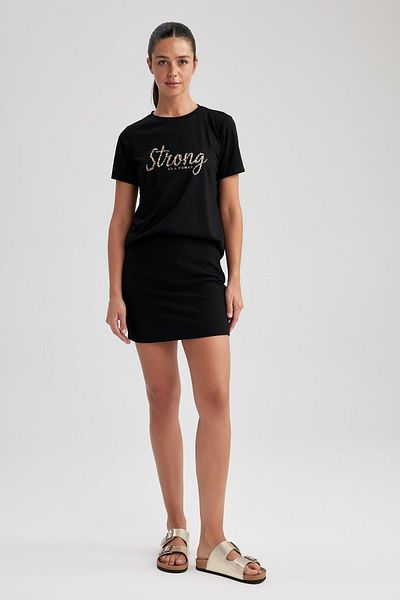DeFacto Regular Fit Crew Neck Printed Short Sleeve T-Shirt A9727ax23hs