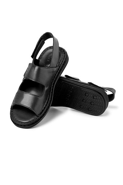 Ducavelli Luas Genuine Leather Men's Sandals, Genuine Leather Sandals, Orthopedic Sole Sandals