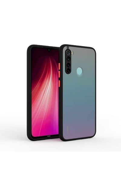 Fibaks جراب Redmi Note 8 غير لامع مقاوم لبصمات الأصابع، حماية للكاميرا، مفاتيح ملونة، سيليكون صلب