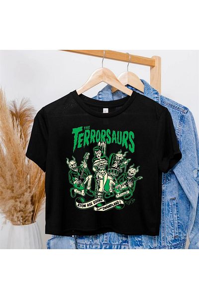 Touz Black Crop Dape The Terrorsaurs Printed