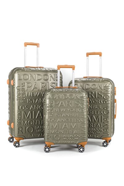 ÇÇS 5167 Ekstra Dayanıklı Kabin, Orta Ve Büyük 3'lü Valiz Seti