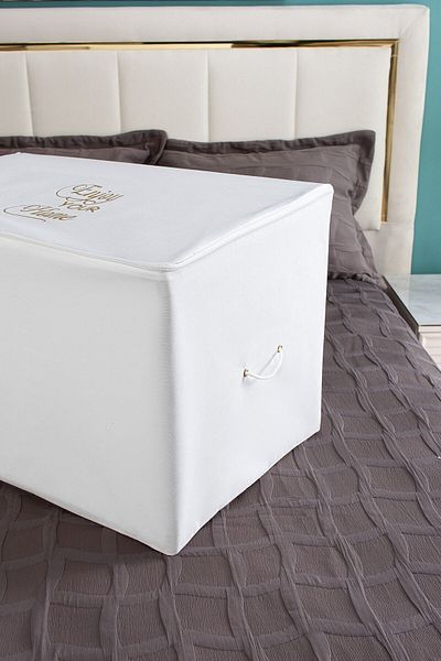 Serstil Large Size Printed Detailed White Storage Bag 74 X 46 X 46 Cm
