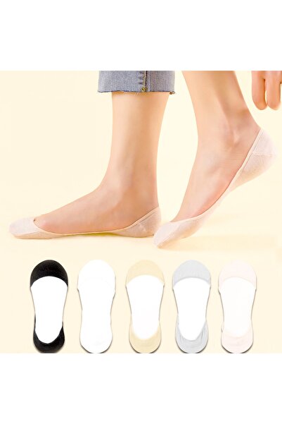 çorapmanya 5 Çift Çok Renkli Kadın Düşük Kesim Pamuklu Babet / Suba Çorap