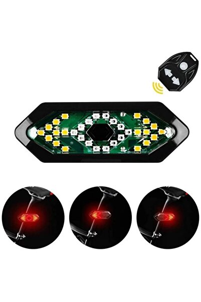 DUHALINE Bisiklet Dönüş Sinyali 5 Işık Seçeneği Şarj Edlebilir Bisiklet Arka LED Uyarı Işığı Uzaktan Kumanda