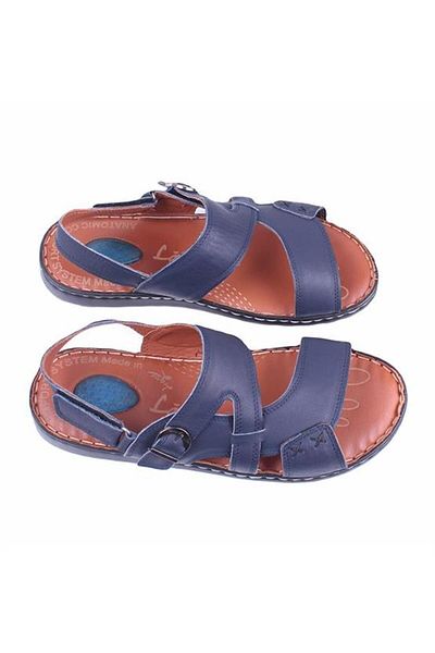Starbattal Ανδρικά σανδάλια Comfort Diagonal από γνήσιο δέρμα 15121 NAVY BLUE