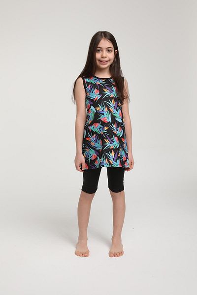 SEBOTEKS Sleeveless Tights Girl's Swimsuit 3506