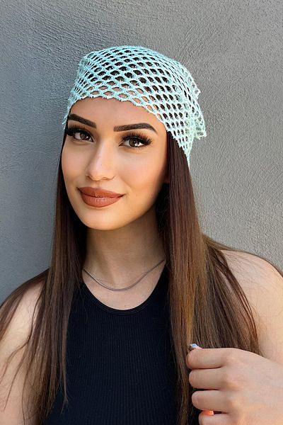 TAKIŞTIR وشاح لامع بلون أخضر مائي