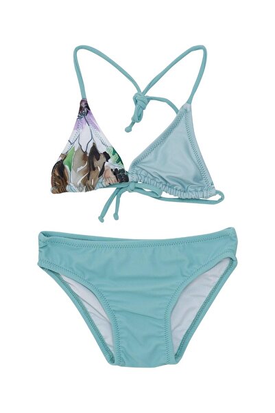 Ruko 2371 Çocuk Çiçekli Üçgen Bikini Takım