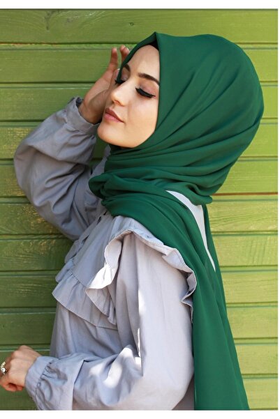 Kadınbona شال حرير المدينة الفاخر الأصلي 100% مستورد باللون الأخضر الزمردي