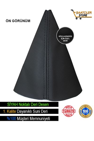 NURYAK Mercedes W124 Case E200 Compatible Black Dot Patterned Leather Sports Stitching Gear Shift Gaiter