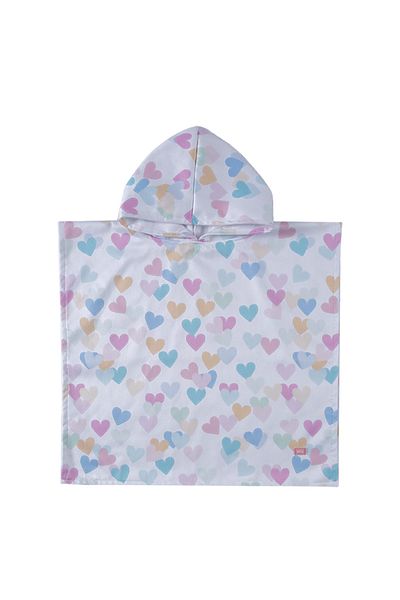 Kitti ARICI STORE GIRL'S TOWEL PONCHO WITH HEART MODEL