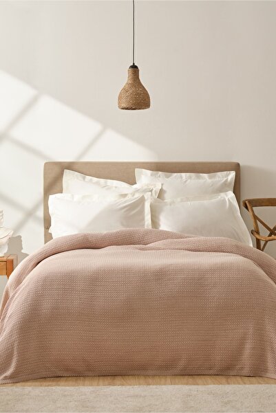 Karaca Home Back To Basic Tek Kişilik Örgü Battaniye Koyu Pudra