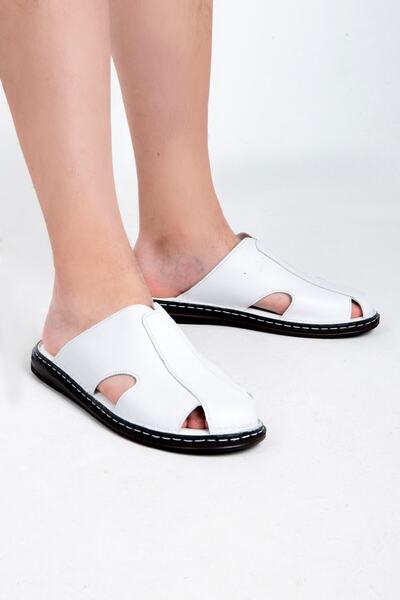 Ducavelli Ανδρικές παντόφλες Stan από γνήσιο δέρμα, παντόφλες από γνήσιο δέρμα, παντόφλες ορθοπεδικής σόλας, παντόφλες από ελαφρύ δέρμα