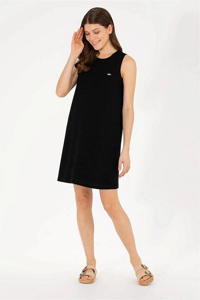 U.S. Polo Assn. Rochie tricotată neagră pentru femei US POLO